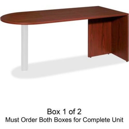 SP RICHARDS Lorell® Peninsula Desk Without Post - 66"W x 30"D x 29-1/2"H - Mahogany - Essentials Series LLR69380